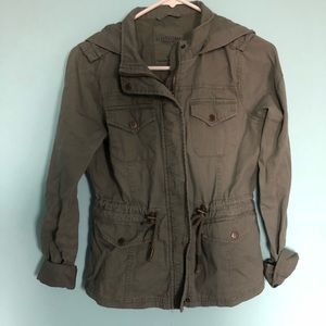 Aeropostale olive green twill utility jacket